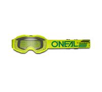 O'Neal Gafas Cross Niño B-10 Solid - lente resistente a arañazos, antivaho, 100% UV - Amarillo neón