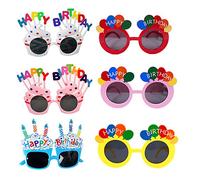 Gafas de Cumpleaños,6 Pares Gafas de Sol de Fiesta de Cumpleaños, Feliz Cumpleaños Anteojos Graciosos, Muy Adecuado para Fiestas de Cumpleaños