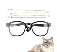 Gafas de disfraz de perro, gafas con cadena, para cosplay de mascotas, accesorios de fotos para interiores y exteriores, juego de rol, gorro de alegría para cachorros de 15 libras para Halloween