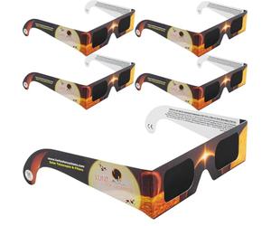 Gafas de Eclipse Solar Homologadas, Pack de 5 | EN ISO 12312-2:2015 | Para Ver el Eclipse Total de Sol | España Agosto 2026 | Filtro Solar