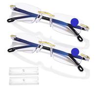 Gafas de enfoque automático | 2 gafas bloqueadoras azules, enfoque automático autoajustables para fatiga ocular con tecnología de visión dinámica, lentes HD para hombres y mujeres