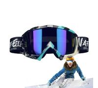 Gafas de esquí en la nieve - Lente absorbente de rayos UV antiarañazos, marco de visión amplia, escudo antivaho flexible, diseño de correa ajustable ligera | Ideal para snowboard, aventuras alpinas