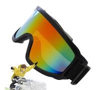 Gafas de esquí - Gafas de ciclismo profesionales, lente esférica de gran tamaño, antivaho de doble capa, protección 100% UV400, revestimiento de espejo intercambiable, correa elástica ajustable para