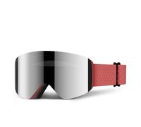 Gafas de esquí magnéticas de invierno para exteriores con protección UV400, alta definición, antivaho, desmontables, para hombre y mujer. Gafas de snowboard, color bermellón Moonlit, 18 x 10 cm.