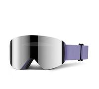 Gafas de esquí magnéticas de invierno para exteriores con protección UV400, alta definición, antivaho, desmontables, para hombre y mujer, para snowboard, color plata fantasma cristal, 18*10 cm.