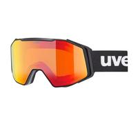 uvex gravity FM - Gafas de esquí para adultos - filtro categoría 2 - tintadas para realzar el contraste - black matt dl/red-orang - one size