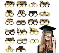 Gafas de fiesta de graduación, graduación papel lunas marco,20 piezas de papel de entrega de gafas de papel | Gafas divertidas de papel para niñas y niñas, decoraciones de fiesta para eco