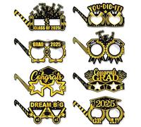 Gafas de graduación doradas - Accesorio portátil para cabina de fotos para la graduación, motor de graduación Favours Suministros Decoraciones - Creativo College - Accesorios de imagen para niños