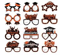 Gafas de graduación para fotomatón, divertidos accesorios de cartón para fotos de fiesta de graduación, gorra de doctorado y decoraciones en forma de estrella