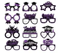Gafas de graduación para fotomatón, divertidos accesorios de cartón para fotos de fiesta de graduación, gorra de doctorado y decoraciones en forma de estrella