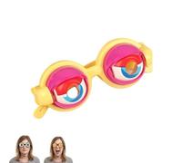 Gafas de guiño para actuaciones, gafas divertidas con acción de parpadeo manual, gafas ligeras para espectáculos, fiestas y fotos (amarillo)