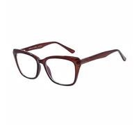 Gafas de lectura antirreflejo para mujer FS3832 - Montura ligera y flexible en CP, cómodo ajuste - Ideales para leer y ordenador - Estuche de piel y paño incluidos (MARRÓN, 3.5, Dioptrien)