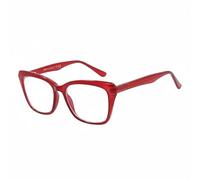 Gafas de lectura antirreflejo para mujer FS3832 - Montura ligera y flexible en CP, cómodo ajuste - Ideales para leer y ordenador - Estuche de piel y paño incluidos (ROJO, 1.5, Dioptrien)