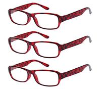 Gafas de lectura de +4.50 a +6.00 para uso diario clásico, 3 pares de gafas de oficina, para hombre y mujer, color negro y tortuga, Tortuga