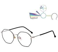 Gafas De Lectura De Marco Grande De Metal Anti-Azul Retro Lectores De Presbicia Para Hombres Y Mujeres Hipermetropía Dioptría Lupa +1.0 A +3.0,Black silver,+2.50