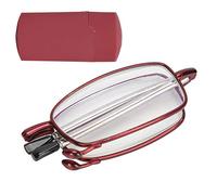 Gafas de lectura de moda para ancianos Gafas de presbicia portátiles plegables de acero inoxidable, gafas ligeras que reducen la fatiga ocular Gafas unisex plegables compactas para lectura (250)