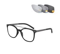 Gafas De Lectura Fotocromáticas Bifocales Graduadas, Montura De Metal Óptico, Lector Al Aire Libre Con Visión De Futuro UV400, Gafas De Sol Piloto Antirreflejo,Black + 300