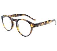 Gafas de lectura Frankie de estilo retro moderno con bisagra de resorte Havana claras + 3,00 dpt