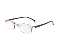 Gafas de Lectura,Gafas de Lectura Anti Luz Azul,Gafas Sin Marco,Gafas de Lectura HD,Gafas Ayuda Visual,Moda Ligera,Templos de Materiales TR90,Bisagra de Metal (+2.50,Black)