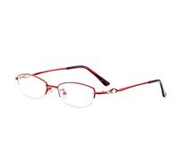 Gafas de Lectura,Gafas de Lectura Anti Luz Azul,Material de Aleación,Gafas de Computadora con Bloqueo UV,Moda Ligera,Gafas de Lectura Ms HD,Resina HD,Dioptría (+3.50,Red)