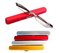 Gafas de lectura Gafas presbiópicas para lectores de presbicia Marco de metal Medio borde Estilo Marco ultraligero Rectángulo de lectura Marco de metal Gafas con estuche para mujeres Hombres