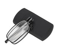 Gafas de lectura Lectores negros de moda Gafas presbiópicas plegables con estuche portátil para hombres y mujeres mayores(+350)
