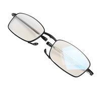 Gafas de lectura Lectores negros plegables de moda Gafas de presbicia con bloqueo de luz azul multifocal con bolsa de almacenamiento portátil para hombres y mujeres(+150)