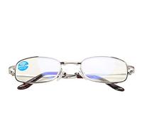 Gafas de Lectura, Marco Plateado, Metal Plegable, Antirayos Azules, Gafas Presbiópicas, Ayuda a los Ancianos a Ver las Cosas Más Claramente, Reduce la Fatiga Visual, Gafas de Lectura para(300)