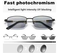 Gafas de Lectura Multifocales Fotocromáticas de Titanio 2026 para Hombre, Gafas Progresivas Multifocales con Protección Anti Luz Azul para Mujer, Gafas para Presbicia 1.0