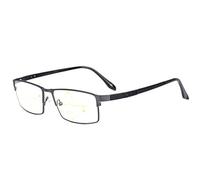 Gafas de Lectura Multifocales Progresivas,Decoloración Gafas de Lectura,Gafas Presbicia de Metal Inteligentes,Fatiga Anti-ojo,Moda Portátil,para Hombres (+4.00,Silver)