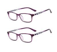 Gafas de Lectura para Mujer de Moda,Anteojos de Lectura con Luz Azul Anti,Protección Contra La Radiación Antifatiga,Lente de Resina HD,Dioptría (+2.50,2 Purple)