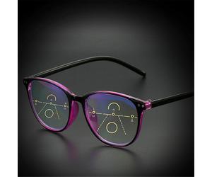 Gafas de lectura progresivas multifocales para mujer y hombre, bloqueo de luz azul, aumento 3,5x, rojo y negro