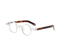 Gafas de Lectura Redondas Cuadradas Irregulares para Hombres y Mujeres,Lector Retro Anti Luz Azul (Color : Clear, Size : 1.0+)