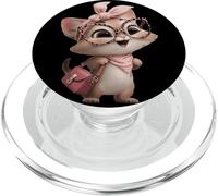 Gafas de Leopardo Rosa con diseño de Gato Kawaii PopSockets PopGrip para MagSafe
