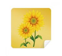 Gafas de limpieza para plantas de flores verdes de girasol amarillo, gamuza limpiadora de pantalla de gamuza, 2 piezas