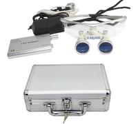 Gafas de lupa para dentista, 3 W, 3,5 x 420 mm, con faro LED, para trabajos de costura, lupa LED para todo tipo de operaciones quirúrgicas (con maletín)