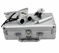 Gafas de lupa para dentista, 3 W, con faro LED, 3,5 x 420 mm, con luz dentista, para todo tipo de operaciones quirúrgicas (con maletín)
