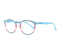 Gafas de lupa redondas azules y rosas, de madera clase Fozza, para hombre
