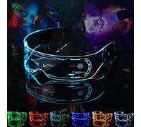 Gafas de luz LED, Cyberpunk, luminosas, 7 colores, recargables, estilo futurista, gafas de fiesta, gafas de neón divertidas para cosplay, Halloween, bar, club, fiesta, decoración, regalos