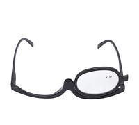 Gafas de Maquillaje Negras, Lentes Abatibles hacia Abajo para Maquillaje de Moda, Gafas de un Solo Lado para Mujer Y Hombre(+1.5)