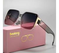 Gafas de moda polarizadas cuadradas retro de protección para mujer Baolang, montura de PC y cristales polarizados TAC con montura rosa, adecuadas para conducir, exteriores, accesorios de gafas de moda