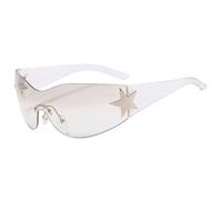 Gafas de moda punk Sonnenbrille für Frauen M?nner Fashion Wrap Around Sonnenbrille Shades Star Dekoration UV400 Schutzbrille, C5, Talla única