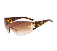 Gafas de moda punk Sonnenbrille für Frauen M?nner Fashion Wrap Around Sonnenbrille Shades Star Dekoration UV400 Schutzbrille, C9, Talla única