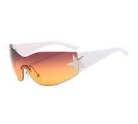 Gafas de moda punk Sonnenbrille für Frauen M?nner Fashion Wrap Around Sonnenbrille Shades Star Dekoration UV400 Schutzbrille, C11, Talla única