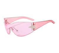 Gafas de moda punk Sonnenbrille für Frauen M?nner Fashion Wrap Around Sonnenbrille Shades Star Dekoration UV400 Schutzbrille, C8, Talla única