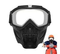 Gafas de montar Tuxxjzm Gafas de moto con máscara facial extraíble - Gafas calientes antivaho extraíbles - Gafas calientes antivaho, gafas de Airsoft Máscara Dirtbike Atv Motocross