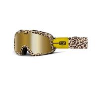 Gafas de motocross 100% Barstow beige-marrón con plexi dorado