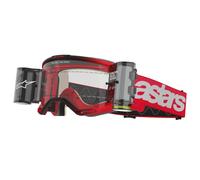 Gafas de motocross Alpinestars Vision 5 Blaze ROLL-OFF Wide Vision rojas con plexi transparente