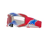 Gafas de motocross Alpinestars Vision 5 Corp rojas, blancas y azules con lente transparente