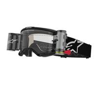 Gafas de motocross Alpinestars Vision 5 Corp ROLL-OFF Wide Vision negras con lente transparente